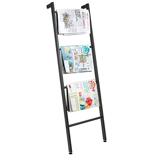 MDesign Metal Wall-Leaning Towel Ladder For Bathroom - 4-Level Decorative Ladder Rack And Towel Holder - Rustic Bath Towel Storage Stand For Modern Decor - Bathroom Towel Ladder Rack - Matte Black 3 MDesign Metal Wall-Leaning Towel Ladder For Bathroom - 4-Level Decorative Ladder Rack And Towel Holder - Rustic Bath Towel Storage Stand For Modern Decor - Bathroom Towel Ladder Rack - Matte Black - Image 3