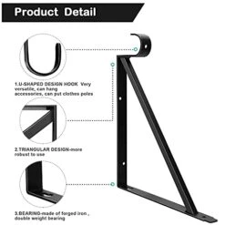 SUNGROOCloset Rod Brackets Holder Heavy Duty Support Bracket Black Closet Shelf Bracket With Rod Support Great For Both Shelf Storage And Closet Rod 2 Pack 4 Pack (2 Pack) 10 SUNGROOCloset Rod Brackets Holder Heavy Duty Support Bracket Black Closet Shelf Bracket With Rod Support Great For Both Shelf Storage And Closet Rod 2 Pack 4 Pack (2 Pack) -Songmics Furniture Shop 41aiYchJL9L