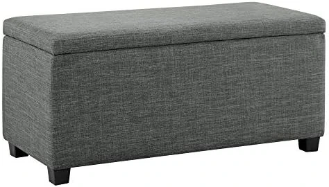 Amazon Basics Upholstered Storage Ottoman And Entryway Bench, 35.5"W X 16.5"D X 17"H, Light Gray 5 Amazon Basics Upholstered Storage Ottoman And Entryway Bench, 35.5"W X 16.5"D X 17"H, Light Gray - Image 5