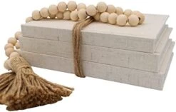 Kigan Home Linen Covered Decorative Books, Set Of 3 (Pearl White) - Fabric Covered Book Set Home Decor For Shelves, Fireplace Mantel, Coffee Table, Console/Bedside Table Or Farmhouse Tiered Tray -Songmics Furniture Shop 41atPTHjnHL. AC