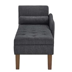 24KF Modern Upholstered Tufted Chaise Lounge Chair, Comfortable Fashional Living Room Chaise Chairs-Dark Grey -Songmics Furniture Shop 41atT3oi7BL