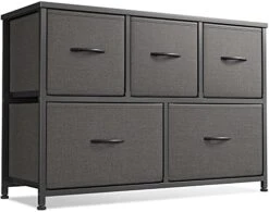 Cubiker Dresser Storage Organizer, 5 Drawer Dresser Tower Unit For Bedroom Hallway Entryway Closets, Small Dresser Clothes Storage With Wide Sturdy Steel Frame Wood Top, Black Grey 20 Cubiker Dresser Storage Organizer, 5 Drawer Dresser Tower Unit For Bedroom Hallway Entryway Closets, Small Dresser Clothes Storage With Wide Sturdy Steel Frame Wood Top, Black Grey -Songmics Furniture Shop 41auKaHwxS. AC