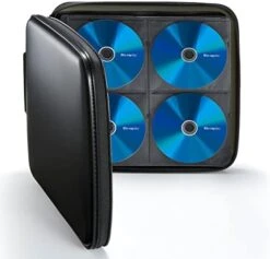 SANWA 160 Capacity CD Case, Large CD Sleeves, Portable DVD VCD Storage Box, Portable Zipper Bag, EVA Protective Blu-ray Wallet With Handle, For Car, Home, Office, Games Disc, Audio Music, Black -Songmics Furniture Shop 41b2lZShv2L. AC
