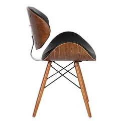 Armen Living Cassie Dining Chair In Black Faux Leather And Walnut Wood Finish -Songmics Furniture Shop 41b5LOCiwOL