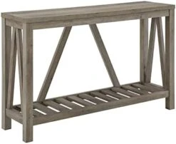 Walker Edison Modern Farmhouse Accent Entryway / Living Room End Table, 52 Inch, Color-Marble And Walnut -Songmics Furniture Shop 41b9ISxwtcL. AC