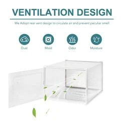 WAYTRIM Clear Shoe Storage Box, Stackable Shoe Organizer Plastic Shoe Container With Lids Foldable Sneaker Storage Boxes Saving Space Shoe Organizer For Closet Fit To Women Size 10, White 13 WAYTRIM Clear Shoe Storage Box, Stackable Shoe Organizer Plastic Shoe Container With Lids Foldable Sneaker Storage Boxes Saving Space Shoe Organizer For Closet Fit To Women Size 10, White -Songmics Furniture Shop 41bCgx3bcgL