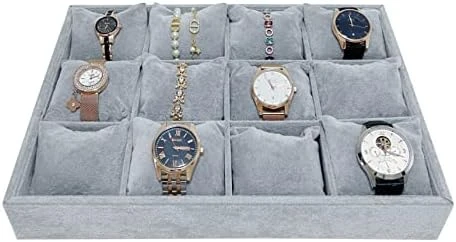 Svea Display Large Grey Premium Quality Velvet Glasses Tray Display Storage With Rearrangeable Compartments Stackable Jewelry Organizer 14 Svea Display Large Grey Premium Quality Velvet Glasses Tray Display Storage With Rearrangeable Compartments Stackable Jewelry Organizer - Image 14