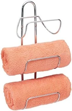 MDesign Modern Decorative Metal 3-Level Wall Mount Towel Rack Holder And Organizer For Storage Of Bathroom Towels, Washcloths, Hand Towels - Satin 17 MDesign Modern Decorative Metal 3-Level Wall Mount Towel Rack Holder And Organizer For Storage Of Bathroom Towels, Washcloths, Hand Towels - Satin -Songmics Furniture Shop 41bDTQPKh8L. AC