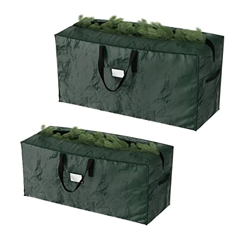 2-Piece Christmas Decorations Storage Set - Green Poly Waterproof Bags Hold Up To 17-Foot Disassembled Christmas Trees And Holiday Decor By Elf Stor 3 2-Piece Christmas Decorations Storage Set - Green Poly Waterproof Bags Hold Up To 17-Foot Disassembled Christmas Trees And Holiday Decor By Elf Stor - Image 3