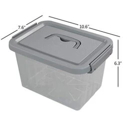 Ggbin 6 Quart Clear Latch Storage Box With Grey Handle And Latches - 4 Pack