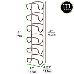 MDesign Modern Decorative Metal Wine Bottle Storage Organizer Rack Holder - 6 Level Design - Wall Mount - Bronze -Songmics Furniture Shop 41bOxTE2H5L