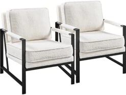 Yaheetech PU Leather Armchairs, Retro Leisure Accent Chair With Extra Soft Padded And Cushion, 105 Degree Slant Back, Modern Reading Arm Chair For Living Room/Office/Bedroom/Study, 2pcs, Light Brown -Songmics Furniture Shop 41bQTvCUpEL. AC