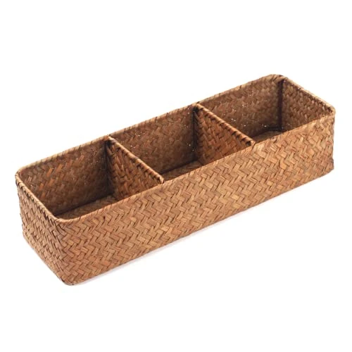 DOKOT Toilet Tank Basket,Toilet Paper Basket, Bathroom Baskets For Organizing , Toilet Basket Tank Topper,Seagrass Toilet Tank Basket With 3 Section, Woven Storage Basket For Kitchen,Toilet, Dresser 5 DOKOT Toilet Tank Basket,Toilet Paper Basket, Bathroom Baskets For Organizing , Toilet Basket Tank Topper,Seagrass Toilet Tank Basket With 3 Section, Woven Storage Basket For Kitchen,Toilet, Dresser - Image 5