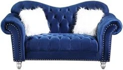 Morden Fort Velvet Chesterfield Chair, 45" W Classic Upholstery Armchair, Tufted Accent Chairs For Living Room Furniture, Beige -Songmics Furniture Shop 41bfCCO31S. AC