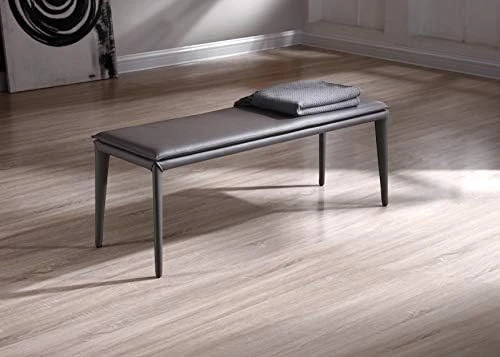 Whiteline Modern Living Jared Entryway Bench, Medium, One Size, Dark Gray 4 Whiteline Modern Living Jared Entryway Bench, Medium, One Size, Dark Gray - Image 4