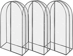 Wutrye 40" Full Clear Garment Bags For Hanging Clothes With 6" Gusset 2 Zippers Transparent Suit Bags Protector Cover For Travel Moving Closet Storage Moth Proof Sweater Jacket Coat Shirts 3 Packs -Songmics Furniture Shop 41bm0y4pP2L. AC