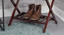 Deluxe Folding Wooden Luggage Rack With Shoe Shelf, Walnut Finish, Hotel Style -Songmics Furniture Shop 41bqDa2QK4L
