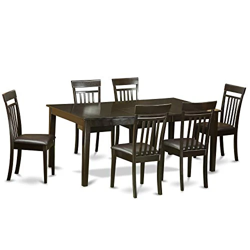 East West Furniture HECA7-CAP-LC Dining Room Set, 7-piece 2 East West Furniture HECA7-CAP-LC Dining Room Set, 7-piece - Image 2