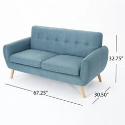Christopher Knight Home Josephine Mid-Century Modern Petite Fabric Sofa, Blue / Natural 10 Christopher Knight Home Josephine Mid-Century Modern Petite Fabric Sofa, Blue / Natural -Songmics Furniture Shop 41bx2Hrc69L