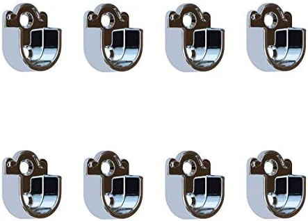 Metal Closet Wardrobe Rod Holder Socket End Support Pipe Bracket U-Shaped Flange For 16mm/0.63" Rod (Set Of 8) 3 Metal Closet Wardrobe Rod Holder Socket End Support Pipe Bracket U-Shaped Flange For 16mm/0.63" Rod (Set Of 8) - Image 3