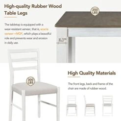 Harper & Bright Designs 7-Piece Wooden Dining Table Set, Extendable Dining Table With 12” Leaf & 2 Drawers,Dining Table With 6 Chairs, Mutifunctional Kitchen Table And Chairs For 6,Brown + White -Songmics Furniture Shop 41c3vt4n3iL