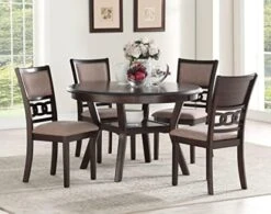 New Classic Furniture Gia 5-Piece Round Counter Height Set With 1 Dining Table And 4 Chairs, 42.25", Cherry -Songmics Furniture Shop 41c4UJg00oL. AC