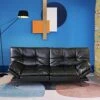 Opoiar Black Faux Leather Futon Sofa Bed Couch,3" Memory Foam Loveseat Sofa Bed,71" L Modern Sleeper Sofa Bed With Covertible Armrests,Small Space Sofa Bed For Living Room,Home Office,Apartment
