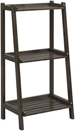 New Ridge Home Goods 2027-WHT Solid Wood Ladder Style Bookcase Bookshelf, Small, White -Songmics Furniture Shop 41cCPMoWd0L. AC