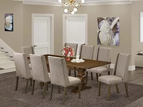 East West Furniture LAFL11-87-16 Dinner Table Set, Large 9 East West Furniture LAFL11-87-16 Dinner Table Set, Large - Image 9