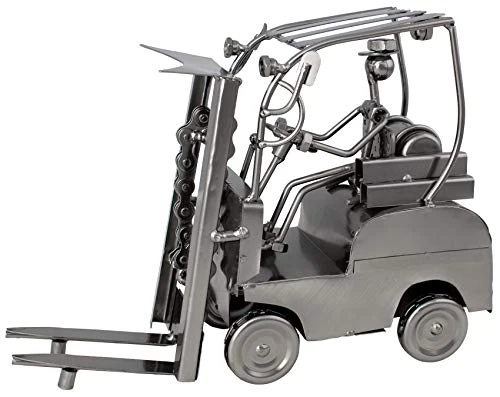 BRUBAKER Wine Bottle Holder 'Forklift' - Table Top Metal Sculpture - With Greeting Card 4 BRUBAKER Wine Bottle Holder 'Forklift' - Table Top Metal Sculpture - With Greeting Card - Image 4