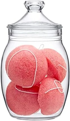 Amazing Abby - Kathy - Acrylic Bathroom Canister (40 Oz), Plastic Apothecary Jar For Vanity, BPA-Free And Shatter-Proof, Great For Bath Sponges, Shower Balls, Loofah Pads, And More -Songmics Furniture Shop 41cPMn NRlS. AC