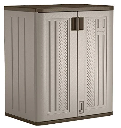 Suncast Base Resin Construction Storage-36 Garage Organizer With Shelving Holds Up To 75 Lbs. -Platinum Doors & Slate Top Storage Cabinet, Silver 1 Suncast Base Resin Construction Storage-36 Garage Organizer With Shelving Holds Up To 75 Lbs. -Platinum Doors & Slate Top Storage Cabinet, Silver
