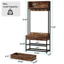 LITTLE TREE 4-in-1 Entryway Hall Tree, Rustic Brown 10 LITTLE TREE 4-in-1 Entryway Hall Tree, Rustic Brown -Songmics Furniture Shop 41cPrZsFjOL