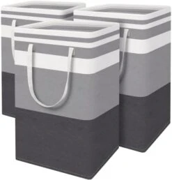 ToteTastic 3-Pack Laundry Basket, Freestanding&Waterproof Laundry Hamper, Collapsible Tall Clothes Hamper With Easy Carry Handles For Clothes, Towels&Toys In The Family And Dorm,Gradient Grey,75L 16 ToteTastic 3-Pack Laundry Basket, Freestanding&Waterproof Laundry Hamper, Collapsible Tall Clothes Hamper With Easy Carry Handles For Clothes, Towels&Toys In The Family And Dorm,Gradient Grey,75L -Songmics Furniture Shop 41cSFeJWY5L. AC