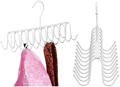 Belt Tie Rack Hanger Removable Metal Hanger With Hooks Shawls Belt Towels Holder Organizer Storage Rack Space Saving, 20 Hooks, 12 X 4 X 3 Inch (Silver, 2) 8 Belt Tie Rack Hanger Removable Metal Hanger With Hooks Shawls Belt Towels Holder Organizer Storage Rack Space Saving, 20 Hooks, 12 X 4 X 3 Inch (Silver, 2) - Image 8