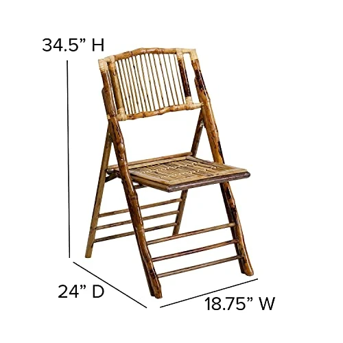 Flash Furniture American Champion Bamboo Folding Chair 2 Flash Furniture American Champion Bamboo Folding Chair - Image 2