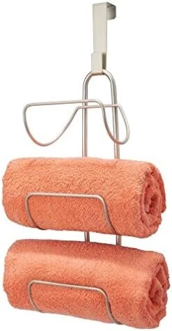 MDesign Modern Decorative Metal Wire Over Shower Door Towel Rack Holder Organizer - For Storage Of Bathroom Towels, Washcloths, Hand Towels - 3 Tiers - Black -Songmics Furniture Shop 41cc1ytf sL. AC