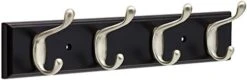 Franklin Brass Heavy Duty Coat And Hat Hook Rail Wall Hooks 4 , 16 Inches, White & Satin Nickel Finish, FBHDCH4-WSE-R -Songmics Furniture Shop 41cdbTgwETL. AC