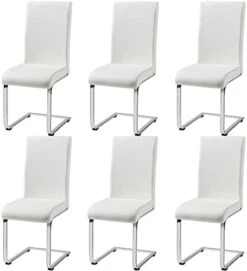 Yaheetech 6PCS Dining Chairs Armless Side Chairs Modern Kitchen Chairs With Faux Leather Seat, Metal Legs And High Back For Dining Room, Kitchen, Living Room, White 21 Yaheetech 6PCS Dining Chairs Armless Side Chairs Modern Kitchen Chairs With Faux Leather Seat, Metal Legs And High Back For Dining Room, Kitchen, Living Room, White -Songmics Furniture Shop 41civ9gMWuL. AC