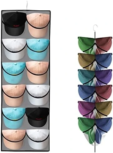 Tidy Zebra Hanging Hat Rack Organizer To Display Baseball Caps - 24 Pockets Dual Sided Hat Hanger For Ball Cap Organization & Storage Best Hat Holder For Closet Home Dorm Room Essentials (Black) 9 Tidy Zebra Hanging Hat Rack Organizer To Display Baseball Caps - 24 Pockets Dual Sided Hat Hanger For Ball Cap Organization & Storage Best Hat Holder For Closet Home Dorm Room Essentials (Black) - Image 9