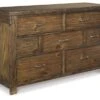 Signature Design By Ashley Lakeleigh Rustic Industrial 7 Drawer Dresser, Dark Brown
