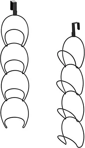MyGift Modular Black Metal Wire Over The Door Hanging Hook Set, Hat Baseball Cap Rack, Clothes, Bag, Scarf Hanger, Includes 8 Connecting Rings And 2 Door Hangers 1 MyGift Modular Black Metal Wire Over The Door Hanging Hook Set, Hat Baseball Cap Rack, Clothes, Bag, Scarf Hanger, Includes 8 Connecting Rings And 2 Door Hangers
