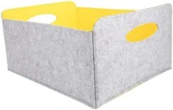 Magazine Basket Felt Storage Basket Box Foldable Organizer Basket Open Storage Bins Boxes With Handle For Magazine Books Newspaper Sundries Yellow Clothes Storage Organizer -Songmics Furniture Shop 41cr3SiFCSL. AC