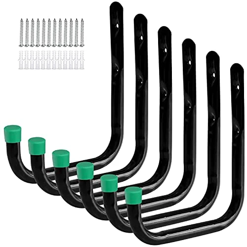 VECELO Garage Storage Utility Hooks Heavy Duty Ladder Hooks 7.28'' Large Hook Indoor/Outdoor Use For Tools,Bikes,Water Pipes,6 Pack 1 VECELO Garage Storage Utility Hooks Heavy Duty Ladder Hooks 7.28'' Large Hook Indoor/Outdoor Use For Tools,Bikes,Water Pipes,6 Pack