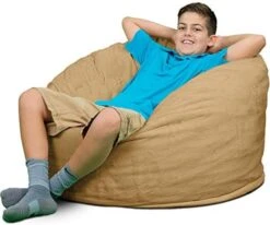 ULTIMATE SACK 3000 (3 Ft.) Bean Bag Chair: Giant Foam-Filled Furniture - Machine Washable Covers, Durable Inner Liner, 100% Virgin Foam. Comfy Bean Bag Chair. (Electric Blue, Suede) -Songmics Furniture Shop 41ctzPDVQUL. AC