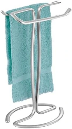 MDesign Metal Countertop Hand Towel Holder - Double-Sided Stand For Bathroom And Vanity Hand Towels And Small Guest Towels - Counter Towel Holder For Bathroom - Spira Collection, Chrome 17 MDesign Metal Countertop Hand Towel Holder - Double-Sided Stand For Bathroom And Vanity Hand Towels And Small Guest Towels - Counter Towel Holder For Bathroom - Spira Collection, Chrome -Songmics Furniture Shop 41czFuDyDbL. AC