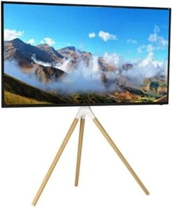 VIVO Artistic Easel 45 To 65 Inch LED LCD Screen, Studio TV Display Stand, Adjustable TV Mount With Swivel And Tripod Base, Black Bracket, Dark Walnut Legs, STAND-TV65A -Songmics Furniture Shop 41d0IwloYfL. AC