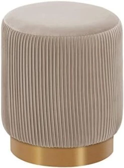 Duhome Modern Round Velvet Ottoman Footrest Vanity Stool Gray -Songmics Furniture Shop 41d0KVObh2L. AC