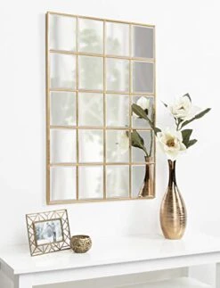 Kate And Laurel Denault Traditional Framed Windowpane Mirror, 24 X 36 Gold Leaf Finish -Songmics Furniture Shop 41d57iUREbL