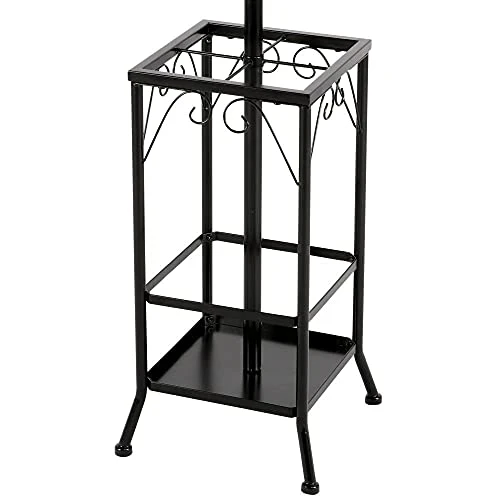 Yaheetech Al Scrolled Hall Tree And Umbrella Stand 73" Tall In Black Finish 5 Yaheetech Al Scrolled Hall Tree And Umbrella Stand 73" Tall In Black Finish - Image 5
